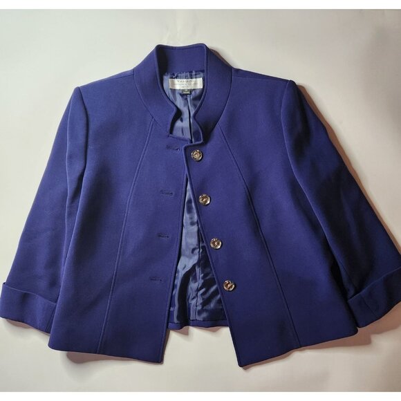 Tahari Arthur S. Levine Petite 12P Royal Blue Blazer Jacket office career - Picture 1 of 8